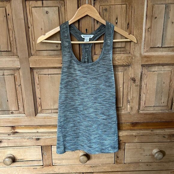 Athleta Tank XXS Gray Black Green Racerback Mesh Multicolored Athletic Shirt - Picture 1 of 9